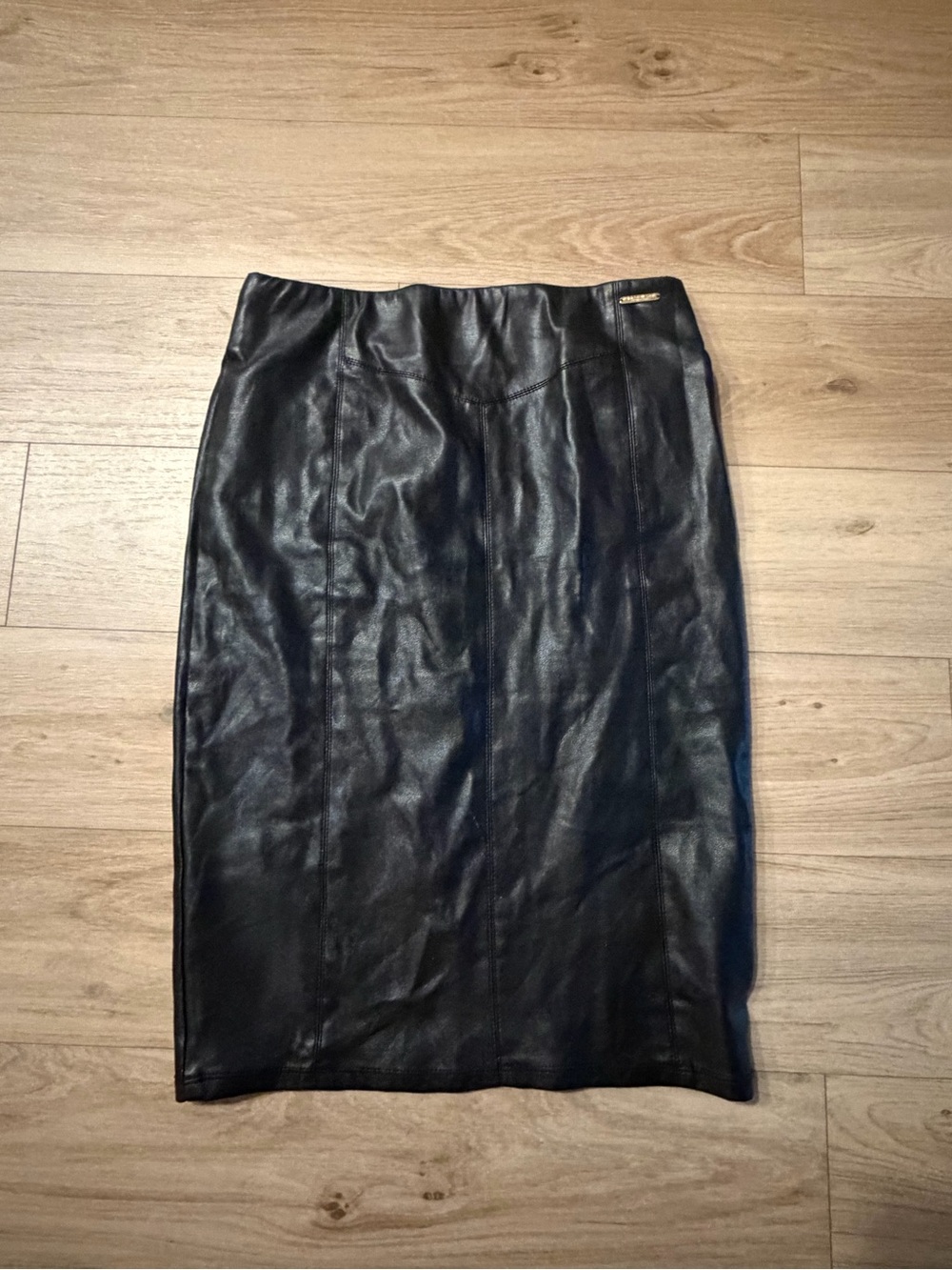 Marc New York Black Faux Leather Pencil Skirt